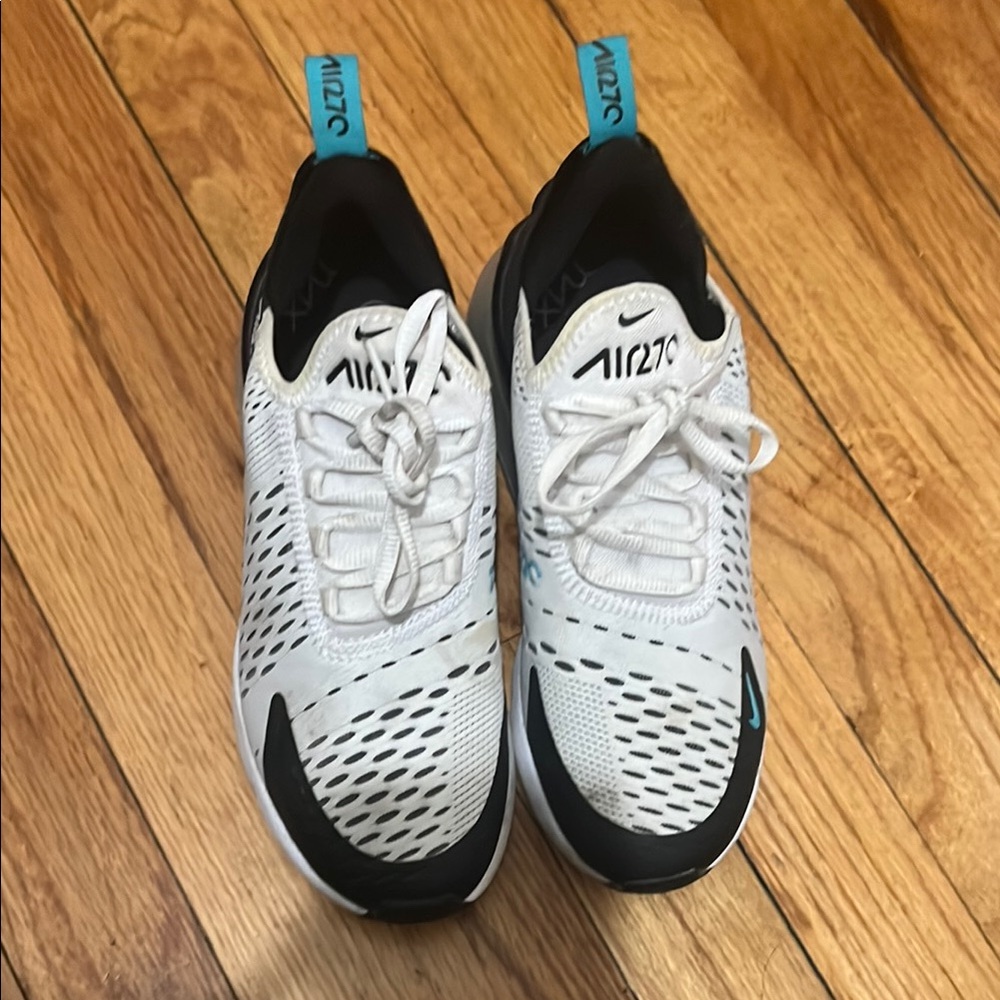 Nike Kids Sneakers White and Black with Teal Accents